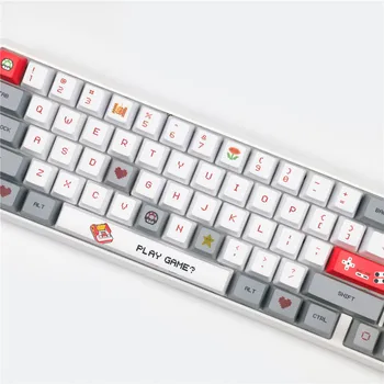 Roșu și alb, retro joc consola PBT sublimare keycap OEM mecanice ridicate tastatură cheie mică tastatură completă capac comutator tragator
