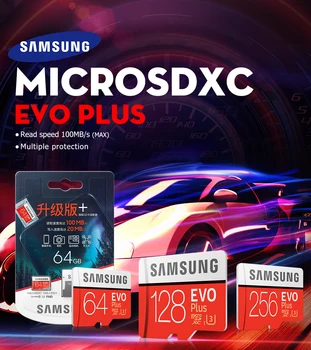SAMSUNG 128GB Micro SD Card de Memorie de 64GB 256GB EVO Plus Class10 TF Card C10 Card SD de 100MB/S MicroSD UHS-1 U3 cartao de memoria