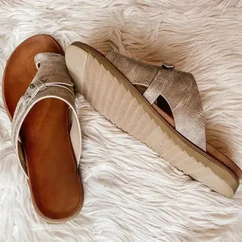 Sandale Femei Papuci de casă Deget de la picior Deschis Non-Alunecare Doamnelor 2021 Moda Pantofi de Plaja Ortopedice Inflamație la picior Corector pentru Femei Casual Flip-Flops