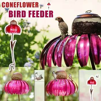Senzație Roz Coneflower Alimentator De Pasăre Sălbatică Alimentator De Pasăre Grădină În Aer Liber Sălbatice Păsări Colibri Alimentator Foișor Colibri Feeder