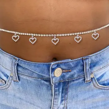 Sexy și fermecător în formă de inimă femei lanț de burtă 2021 moda două culori manual de talie lanț Boem bijuterii cadou