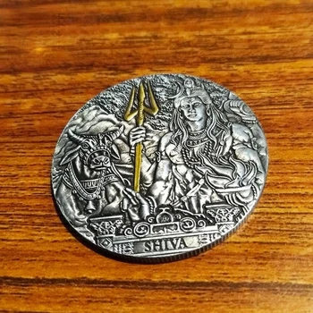 Shiva Monedă Antică Mitologia Indiană Shiva Monedă Comemorativă Dumnezeu de Reproducere și Distrugerea Colecție de Monede Monede Insigna