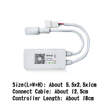 SP501E RGB Controller APP Inteligent de Control WS2812B Telefon WIFI Benzi cu LED-uri Reglabile 160.000 de culori Multiple Dinamic Static Dc5-24v