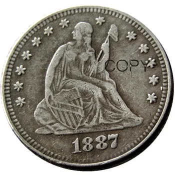 Statele UNITE ale americii 1887 Așezat Libertate Trimestru de Dolari de Argint Placat cu 25 de Cenți Copia Fisei