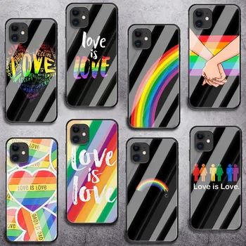 Steag LGBT de Homosexuali și Lesbiene Telefon Sticlă Călită Caz Acoperire Pentru IPhone 6 6S 7 8 11 12 X Xr Xs Se 2020 Pro Max Plus Mini-Etui