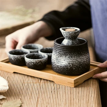 Stil japonez Ceramice Dragul Vin Cald Oală Fierbinte Acasă Galben Sticla de Vin Alb Pahar de Vin Separator Non-alunecare de Dragul Sticla