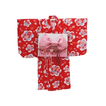 Stil japonez Copii Kimono Yukata Fete Costum Haina Cu Potrivire Talie Sigiliu Frizură Poliester Imprimate Îmbrăcăminte ZL899