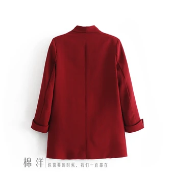 Texturate Femeie Rosu Lung Negru Supradimensionat Plus Dimensiunea Femei Sacou lung Costum femme Office Sacou Femei Formale Jachete 2020 II50XZ