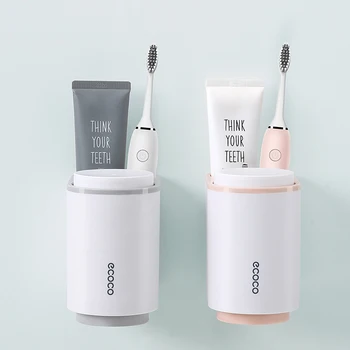 Titularul periuta de dinti pasta de dinti organizator de stocare pahar pentru periuțe de dinți raft magnetic de adsorbție Cu cupa accesorii de baie