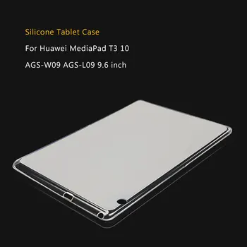 TPU Silicon de Caz pentru Huawei MediaPad T3 10 AGS-W09 L09 Flexibil Moale Absorbant de Șoc Capac de Protecție Transparent Tableta Caz