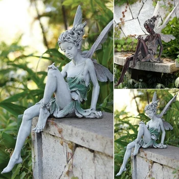 Tudor Și Turek Stând Zână Statuie Ornament De Gradina Rasina De Artizanat Amenajare Curte Decor Acasă Decor În Aer Liber Elf Statui