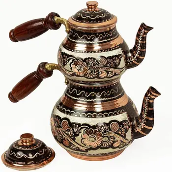Turcă Cupru Ceainic Ceainic pentru Microunde și Ceai Oale Set - Inox Fluierat pentru Servire și de Băut