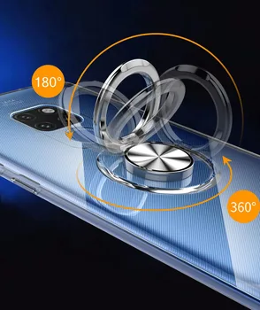 Ultra Subțire Transparent Caz moale Pentru Huawei Mate 20 Pro caz magnet Suport Inel pentru huawei mate 20 acoperi mate20 lite 20X
