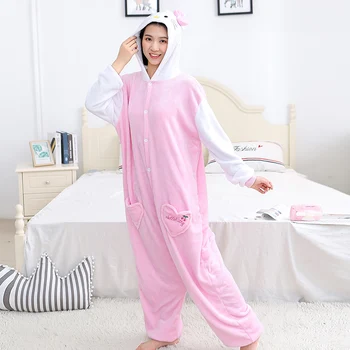 Una Bucata Femei Animale Pijamale Flanel Adult Onesies Unicorn Pijamale Fete Minunate De Iarna Sleepwear Coase Costume Drăguț Pijama