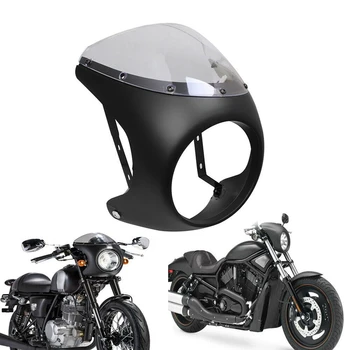 Universal Motocicleta Cafe Racer 7Inch Far Ghidon Carenaj Parbriz Kituri pentru Sportster Bobber Touring
