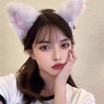 Urechile Cosplay Gothic Lolita alb urechi de pisică Cosplay Frizură Anime Decor Kawaii Accesorii Fox Urechi Decor Accesorii de Par