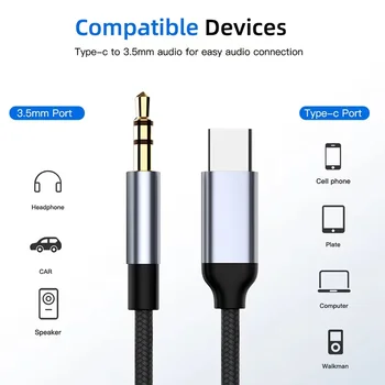 USB de Tip C de sex Masculin Aux Cablu Audio 3.5 mm 3.5 mm Difuzor Cablul Pentru Căști Căști iPhone 11 Pro XS Max X XR 8 7 Sârmă Vorbitor