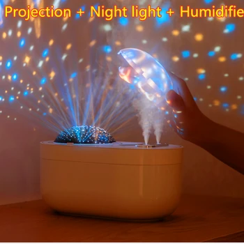USB de Încărcare Cerul Înstelat de Proiecție Lumina de Noapte cu LED de uz Casnic Dublu Spray Umidificator Noptiera Dormitor Romantic Decor Cadouri