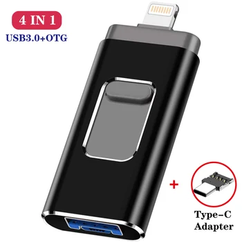 USB3.0 OTG Usb Flash Drive pentru iphone12 16gb 32gb 64gb 128gb Pendrive pentru ios / tip c / micro USB pentru Smartphone Memory Stick de 256gb