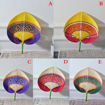 Vara Răcire Pure Manual DIY Inima în Formă de Bambus Țesute Fan DIY de Mână de Fani