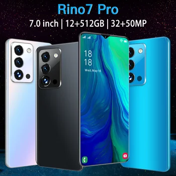Versiune globală de Smartphone Nou Rino7 Pro 7.0 Inch 12GB+512GB Android10 Deca Core 5G 6800mah 32MP+50MP MTK6899 Telefon Celulares