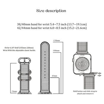 Vinde fierbinte Nailon Watchband pentru Apple Watch Band Seria 5/4/3/2/1 Sport cu Bratara din Piele 42mm 44mm 38mm 40mm Curea Pentru iwatch Trupa