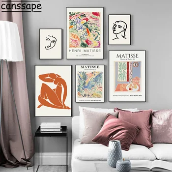 Vintage De Perete Postere De Arta Matisse Panza Printuri Retro Picturi Abstracte De Artă Poster Linie De Imprimare Față Nordic Estetice Cameră Decor