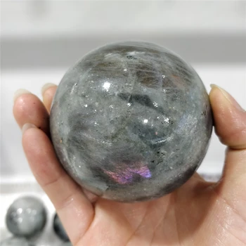 Violet Și Galben Intermitent Labradorit Sfera De Cuarț Naturale Piatra Lunii Glob De Cristal Mineral Energie Piatră Prețioasă Decor Dormitor