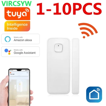 VIRCSYW Wifi Alarma Casa Tuya de Viață Inteligentă WiFi Ușă Senzor de Geam Compatibil Cu Alexa de Start Google Android IOS APP