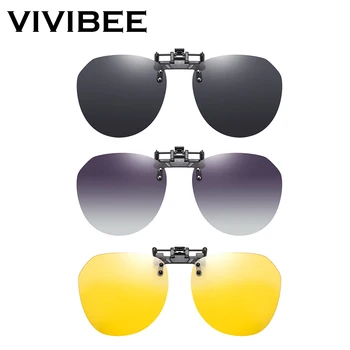 VIVIBEE Dimensiuni Mari Flip Clip pe ochelari de Soare Polarizat Gradient Grey Lentile Supradimensionate de Conducere Protecție UV400 Accesorii de Pescuit