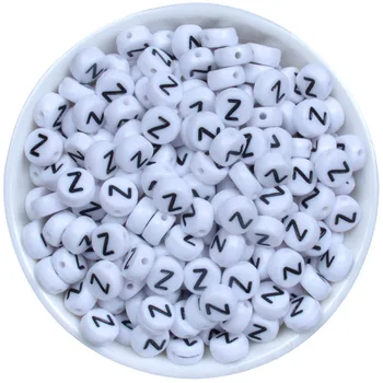 X Singură Literă Plat Acrilic Alb Literele Alfabetului Margele pentru a Face Bijuterii Brățară Colier Diy Copil
