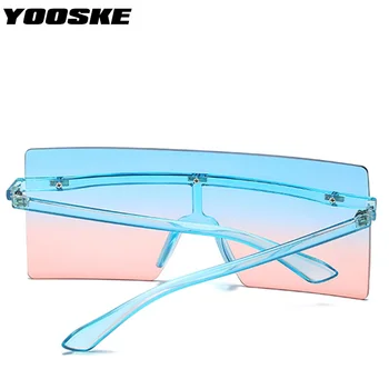 YOOSKE Supradimensionat ochelari de Soare Patrati Bărbați Femei Moda fără rame, Ochelari de Soare Doamna Fara rama de Lux Lentila Degrade Negru Ochelari de protectie UV400