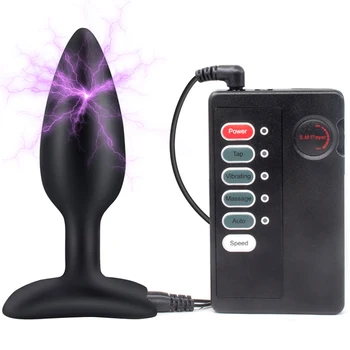 Șoc Electric Anal Plug din Silicon Butt Plug Anus Dop de Electro Stimulare Jucarii Sexuale pentru Femei Barbati Gay sex Masculin, Prostata pentru Masaj