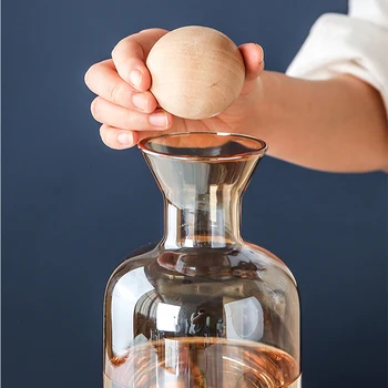1.2 L Apa Fierbător Amber Sticlă Borosilicată ceainic Set cu 4 Cupe Rezistente la Căldură de Sticlă Ulcior de Apă Dozator Bauturi
