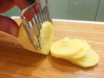 1 Buc Oțel Inoxidabil Cartofi Legume Slicer Ondulat cu încrețituri Hand-made Bucătărie Acasă Instrument DIY