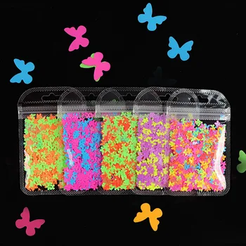 1 Pachet 3D Neon Fluture de Unghii Sclipici Unghii Colorate Paiete Fulg de Acril Manichiura UV Polish de Decorare Arta de Unghii Felii Sclipici