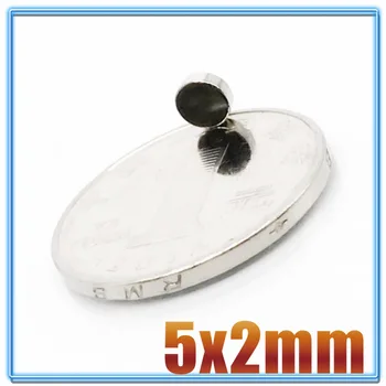 10/50/100/200 Buc 5x2 Magnet Neodim 5mm x 2mm N35 NdFeB Rundă Super-Puternic, Puternică Magnetic Permanent imanes Disc 5*2