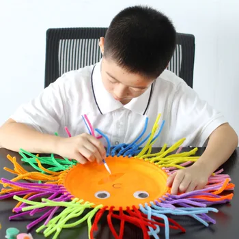 100 Buc/set Kawaii Jucării Educaționale Montessori Chenille Copii Bastoane Puzzle Meșteșug Colorate Pipe Twist Rod lucrate Manual, Jucării DIY