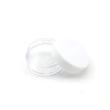 100buc 5 Grame Borcan Face Borcan Cosmetice Eșantion Gol Container Plastic cu Capac Rotund Mic 5ml Sticla Cu Alb Negru Capac Clar