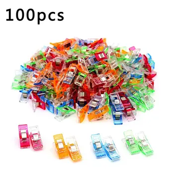 100buc Colorate de Cusut Ambarcațiuni Quilt Obligatoriu Cleme de Plastic Cleme Pack Pentru Mozaic Decor Clema Haine Clip Instrumente de Cusut