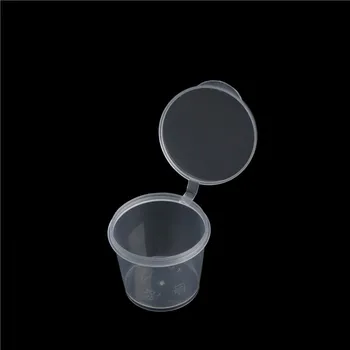 100buc Ridicata Clar Alimente Mic Sos de Containere Pachet Cutie și Capac Portabil de Unică folosință Portabil Pahare de Plastic Transparente