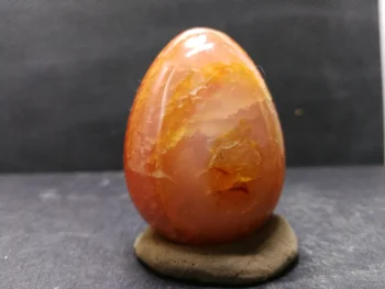 102.6 gNatural culoare roșu agat ou lustruire cristal de cuarț piatră de vindecare, accesorii de mobilier