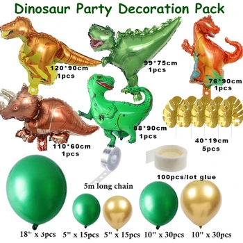 105pcs Dinozaur Animale din Frunze de Palmier Ghirlanda Baloane Kit sălbatice o Petrecere de ziua de Decorare pentru Copii Copil de Dus Băiatul dino favoruri de partid