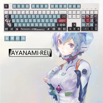 108-cheie Anime EVA Ayanami Keycap PBT Sublimare Cherry Inaltime Mecanice Keyboard Keycap prin Satelit Axa pentru Cherry MX Comutator