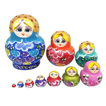 10BUC Creative Burtă Mare Păpuși Jucarii pentru Copii Papusa Matryoshka Handmade Pictat Set de Jucărie care Doresc Păpușă rusească Meserii