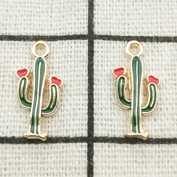 10buc email cactus farmec bijuterii accesorii cercei pandantiv brățară colier farmece aliaj de zinc 10x19mm