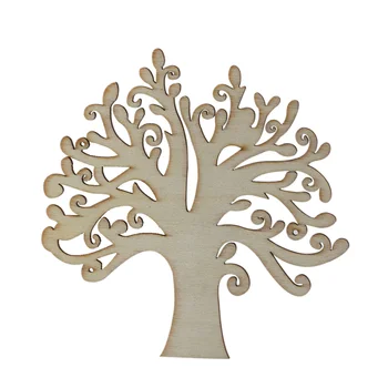 10buc Gol din Lemn de Arbore de Ornament pentru Meserii DIY Ornamente (Culoarea Lemnului)