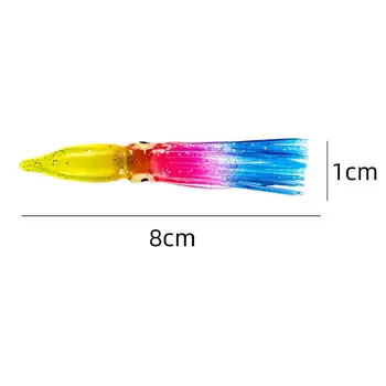 10buc Multicolor 8cm Calmar în Formă de Fals Atrage Bionic Moale Momeală pentru Exterior Pescuit