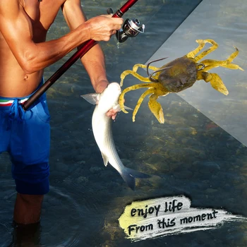 10cm 30g Artificiale Momeli de Pescuit Crab Simulare 3D Moale Pește de Mare Nada Momeala cu două Cârlige de Pescuit, Unelte de Pescuit, Accesorii