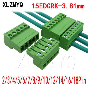 10sets/15EDGRK-3,81 mm 2P3P4P5P6P7P8P9P10P12P14P16P18 pin Aeriene sudarea cap la cap de tip plug-in de tip 2edg tip bloc terminal 2EDGRK